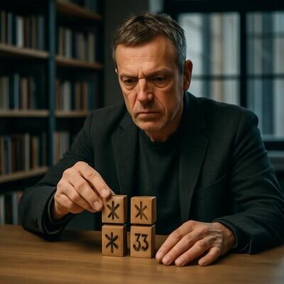 Eine Person arbeitet fokussiert an einem Plan und ordnet Gedanken &ndash; passend zur Meisterzahl 22.