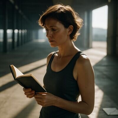 Eine Person sitzt morgens wach im Bett, nachdenklich und emotional ber&uuml;hrt, als w&uuml;rde ein Traum nachhallen.