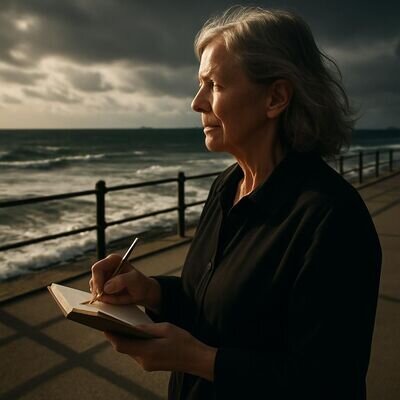 Eine Person h&auml;lt unterwegs kurz inne und nutzt einen kleinen Moment f&uuml;r Dankbarkeit statt Autopilot.