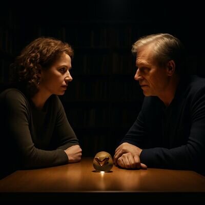 Zwei Menschen im wertsch&auml;tzenden Gespr&auml;ch, verbunden durch ein Schmetterlingssymbol als Zeichen von Ver&auml;nderung und Unterst&uuml;tzung.