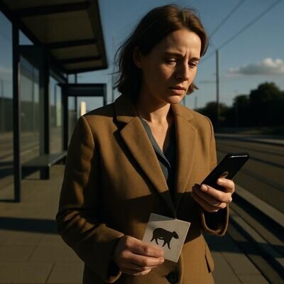 Eine Person bemerkt auf der Uhr eine auff&auml;llige Zahlenfolge und h&auml;lt inne.