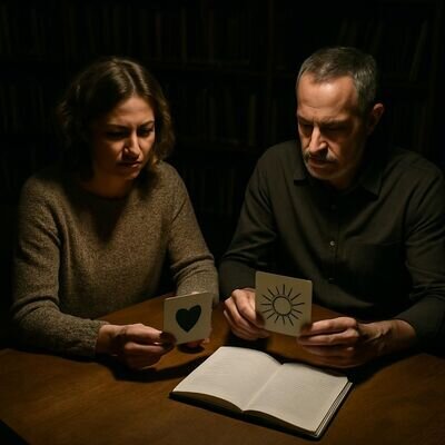 Zwei Menschen reflektieren gemeinsam und ordnen Gedanken und Ziele.