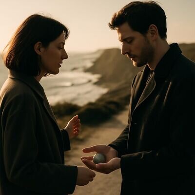 Zwei Personen reflektieren ruhig in einer nat&uuml;rlichen Umgebung und symbolisieren Verbindung und Orientierung.